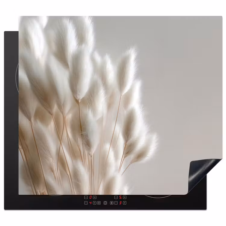 Pluimen - Beige - Minimalistisch Inductie beschermer vinyl 3mm middel -3d