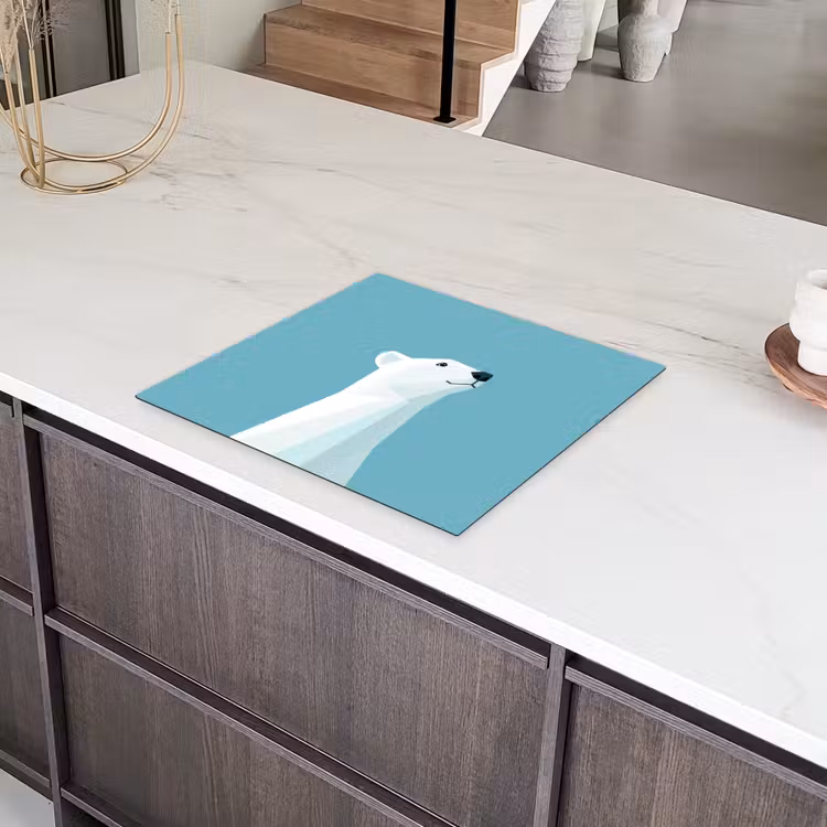 Ijsbeer - Lichtblauw - Minimalistisch Inductie beschermer vinyl 3mm middel -sfeer8