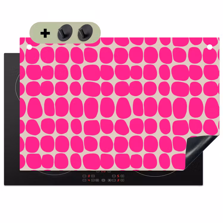 Stippen - Patroon - Roze Inductie beschemer met haakjes klein 777 -3d