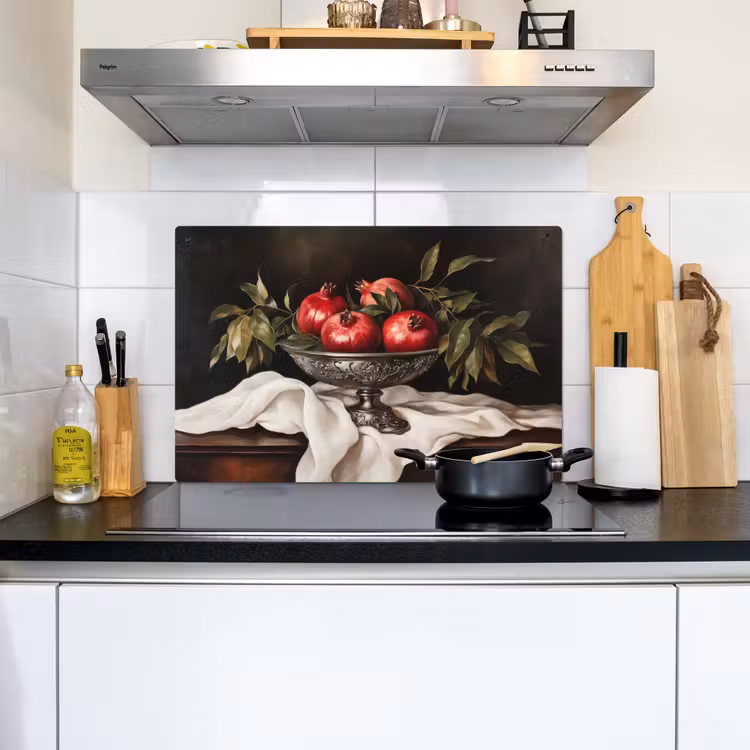 Granaatappels - Klassiek - Vintage Inductie beschemer met haakjes klein -sfeer2