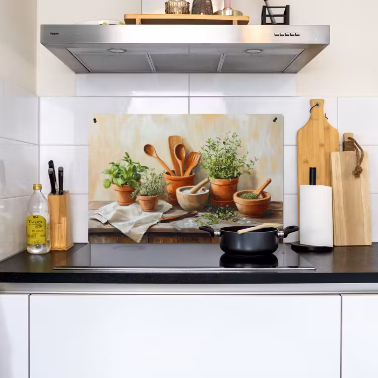 Potten - Kruiden - Hout Inductie beschemer met haakjes klein -sfeer2