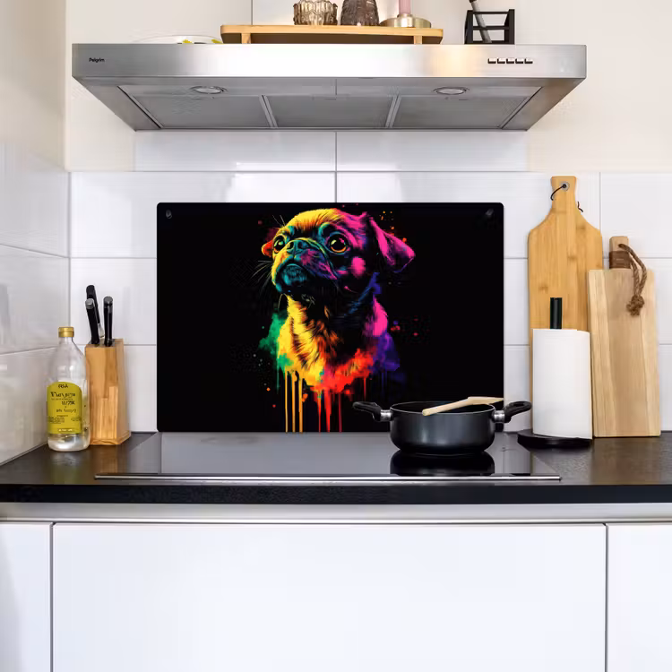 Puck - Hond - Verf - Kleuren Inductie beschemer met haakjes klein -sfeer2