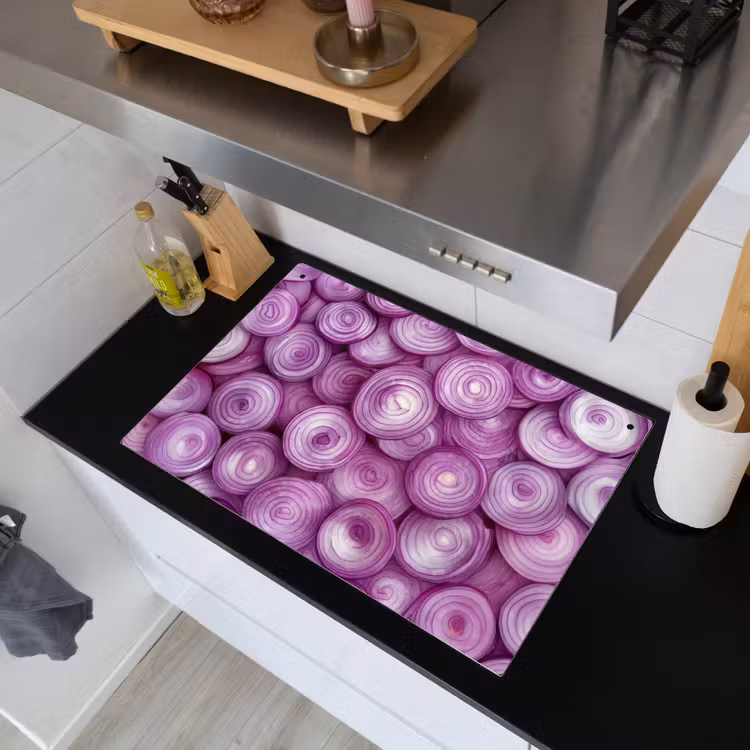 Paars - Uien - Close up Inductie beschemer met haakjes klein -sfeer1
