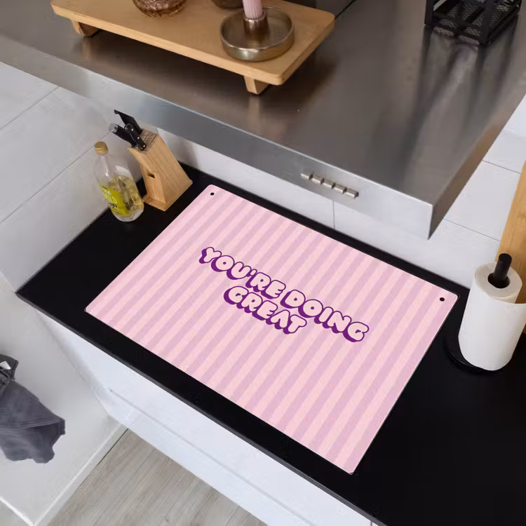 Paars - Strepen - You're doing great - Schaduw Inductie beschemer met haakjes klein -sfeer1