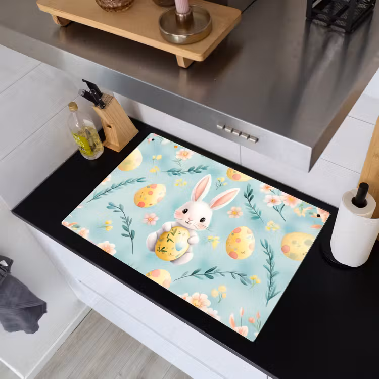 Konijn - Eieren - Takjes Inductie beschemer met haakjes klein -sfeer1