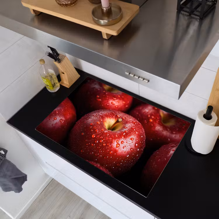 Rood - Appels - Fruit Inductie beschemer met haakjes klein -sfeer1