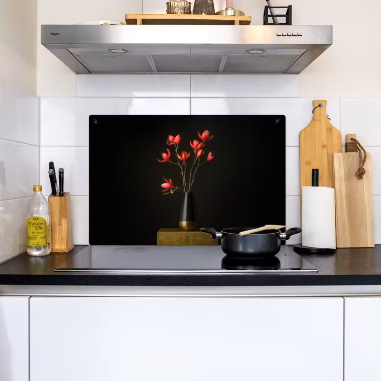 Rode - Bloemen - Vaas Inductie beschemer met haakjes klein -sfeer2