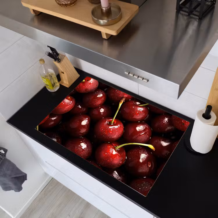 Rood - Fruit - Kersen Inductie beschemer met haakjes klein -sfeer1