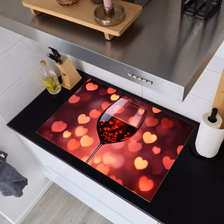 Rood - Wijn - Hartjes Inductie beschemer met haakjes klein -sfeer1