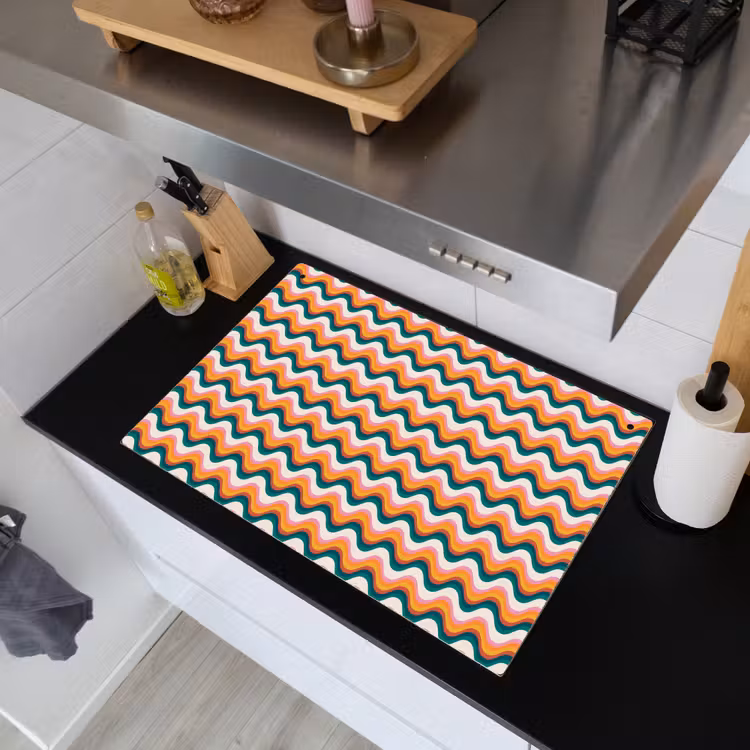 Retro - Disco - Golven - Kleur Inductie beschemer met haakjes klein 777 -sfeer1
