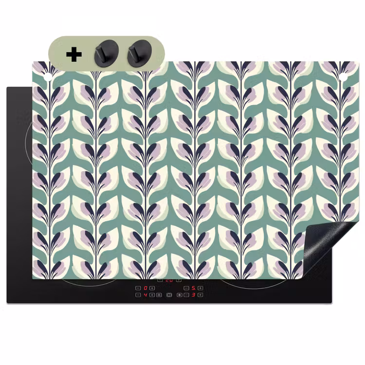 Retro - Modern - Groen Inductie beschemer met haakjes klein 777 -3d