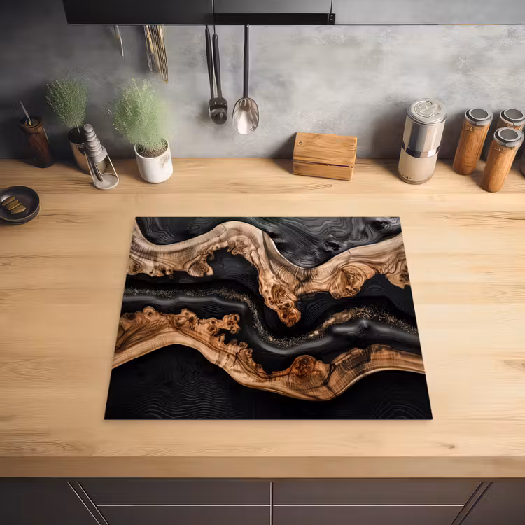 Rivieren van Hout en Hars Inductie beschermer vinyl 3mm middel -sfeer5