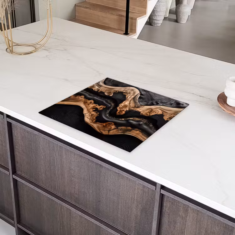 Rivieren van Hout en Hars Inductie beschermer vinyl 3mm middel -sfeer8