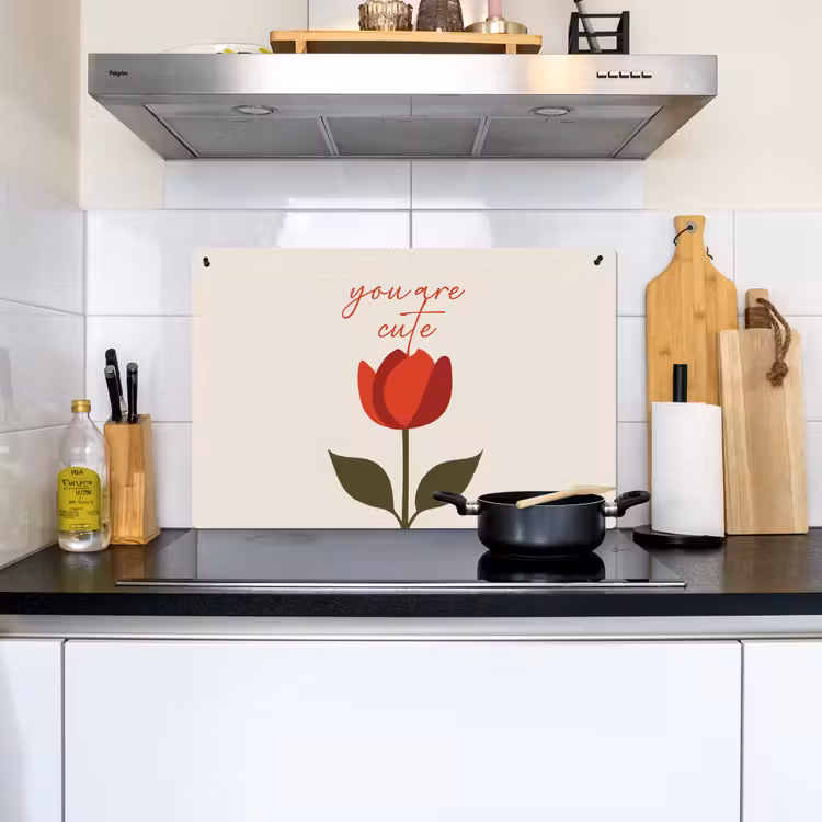 Roos - Rood - Bloem - Valentijn Inductie beschemer met haakjes klein -sfeer2