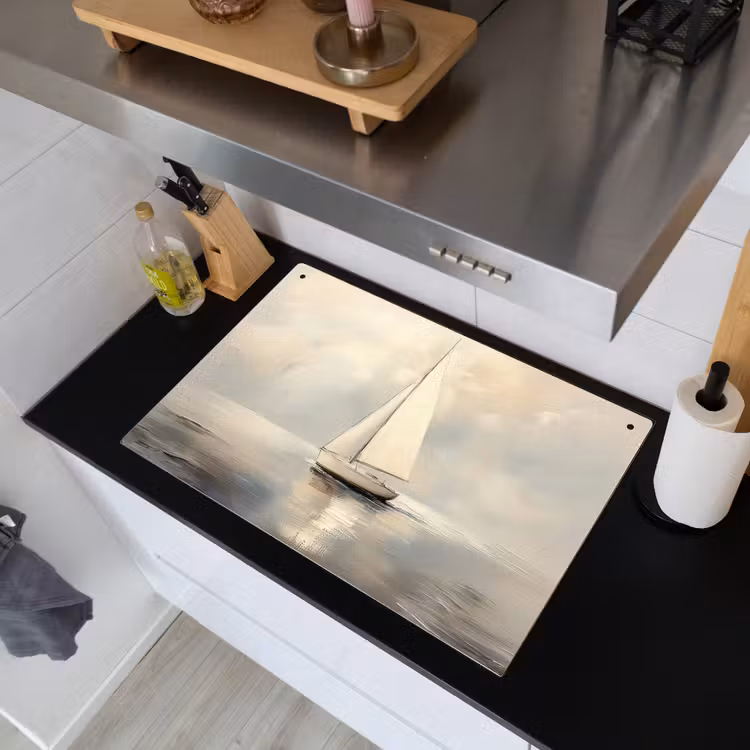 Zeilschip - Zee - Bewolkt Inductie beschemer met haakjes klein -sfeer1