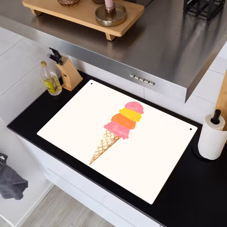 Schepijs - Hoorntje - Illustratie - Minimalistisch Inductie beschemer met haakjes klein -sfeer1