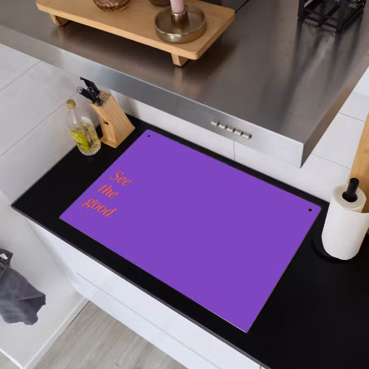 See the good - Oranje - Paars Inductie beschemer met haakjes klein -sfeer1