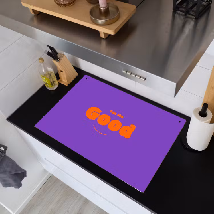 See the good - Oranje - Paars - Smiley Inductie beschemer met haakjes klein -sfeer1