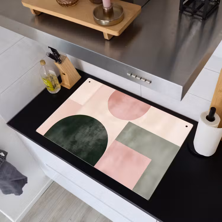 Vormen - Abstract - Cirkel - Zwart Inductie beschemer met haakjes klein -sfeer1