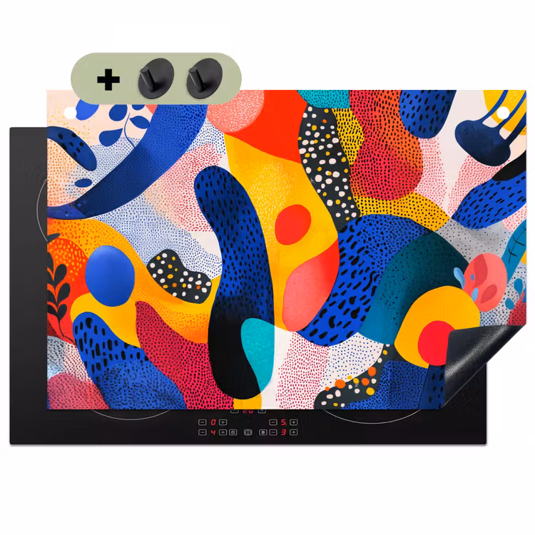 Vormen - Abstract - Stippels - Blauw Inductie beschemer met haakjes klein -3d