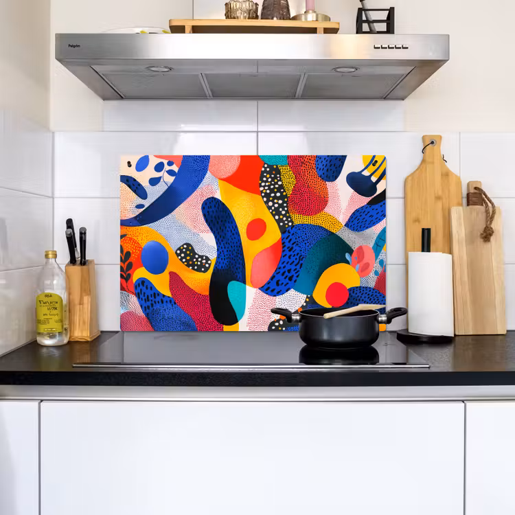 Vormen - Abstract - Stippels - Blauw Inductie beschemer met haakjes klein -sfeer2