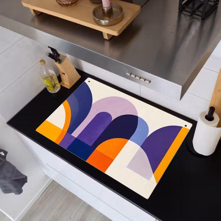 Vormen - Abstract - Grafisch - Oranje Inductie beschemer met haakjes klein -sfeer1