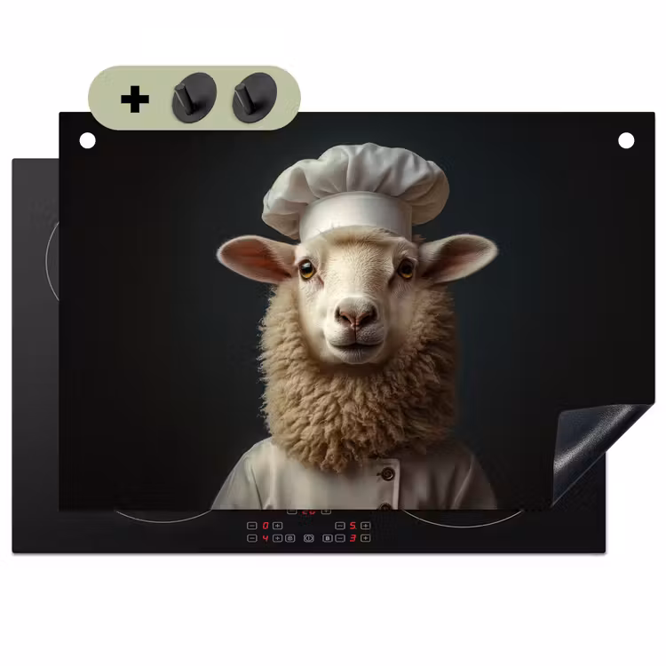 Schaap - Wol - Kok Inductie beschemer met haakjes klein -3d