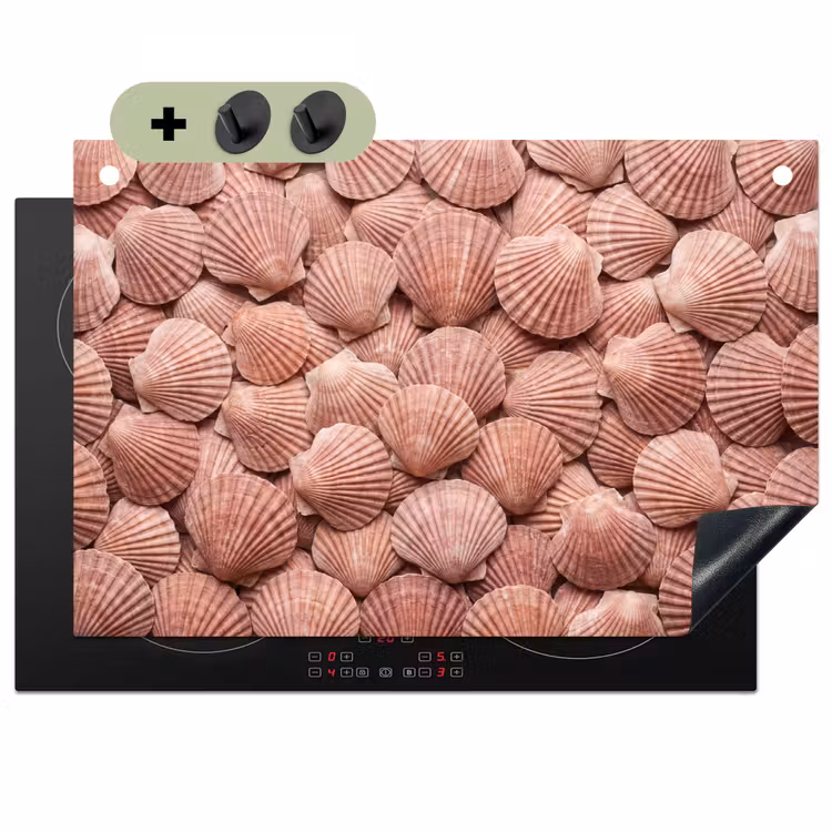 Schelpen - Patroon - Roze Inductie beschemer met haakjes klein -3d