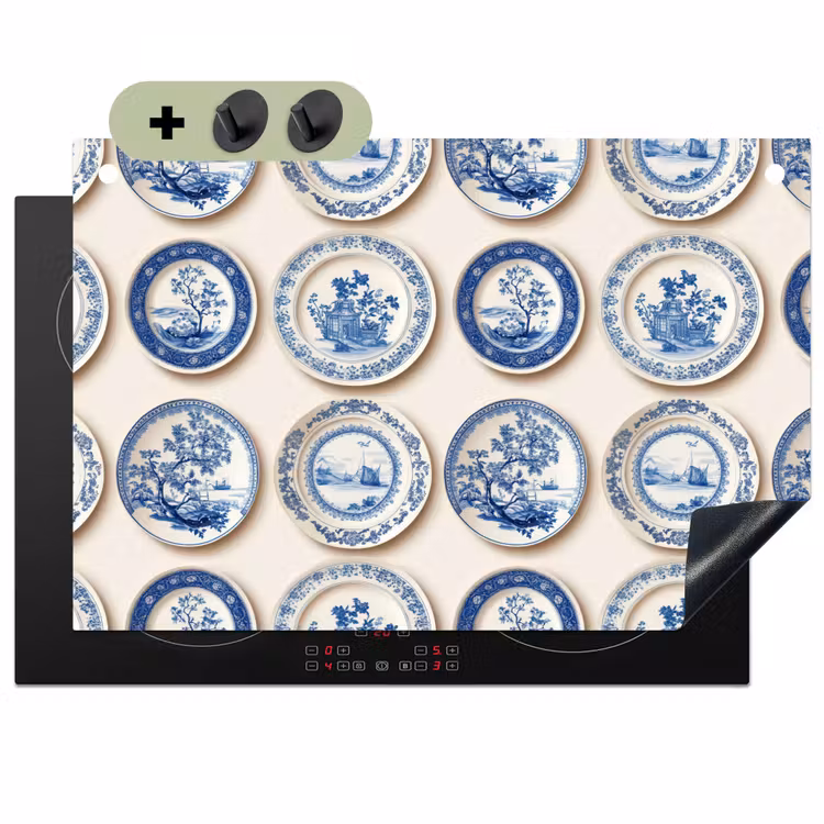 Borden - Bomen - Planten - Blauw Inductie beschemer met haakjes klein 777 -3d