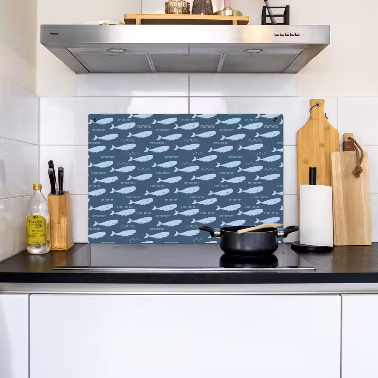 Klein - Oceaan - Golven - Blauw Inductie beschemer met haakjes klein 777 -sfeer2