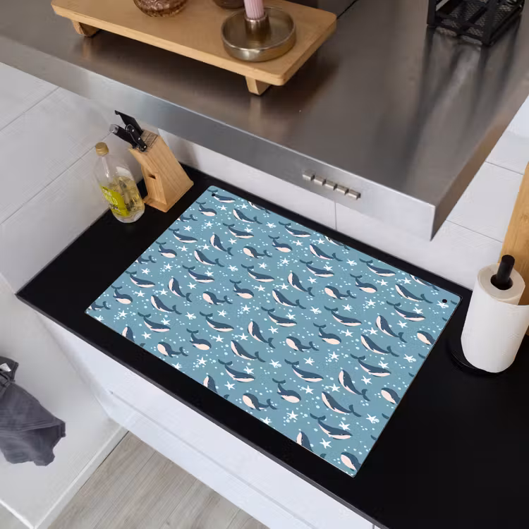 Klein - Oceaan - Walvis - Zeester Inductie beschemer met haakjes klein 777 -sfeer1