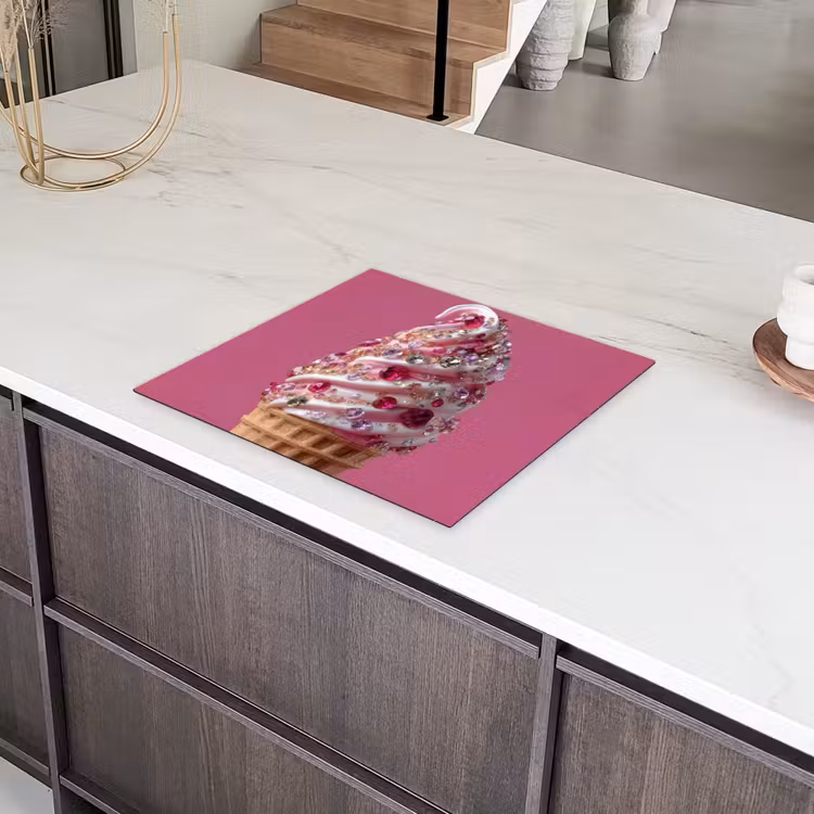 Softijs - Edelstenen - Roze - Hoorntje Inductie beschermer vinyl 3mm middel -sfeer8