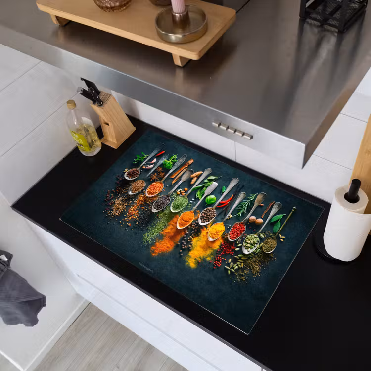 Kruiden - Lepels - Kleurrijk Inductie beschemer met haakjes klein -sfeer1