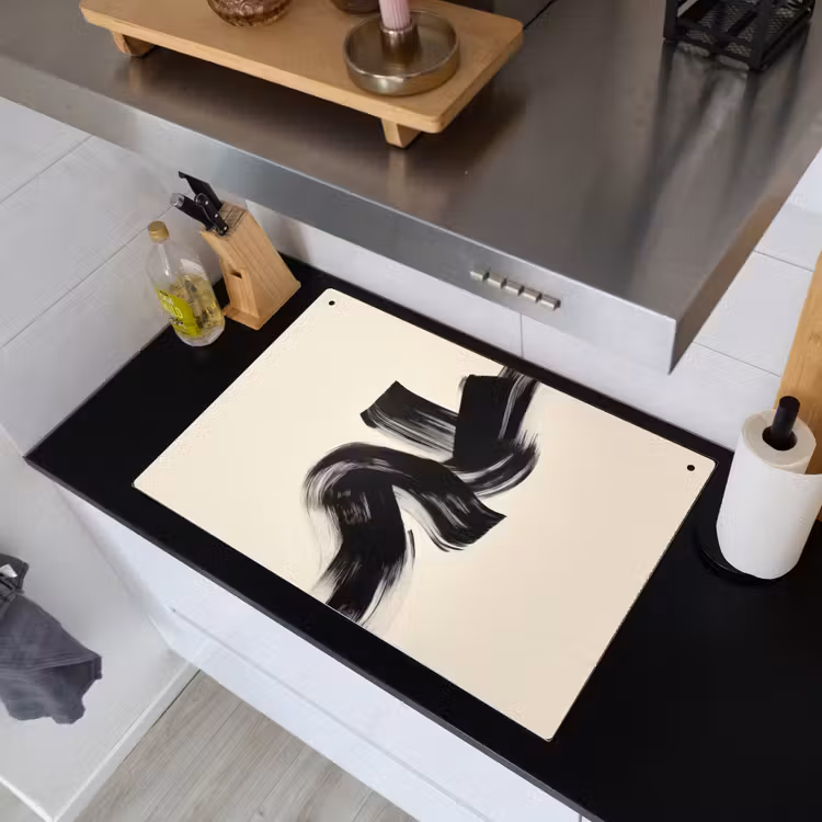 Strepen - Zwart - Abstract Inductie beschemer met haakjes klein -sfeer1