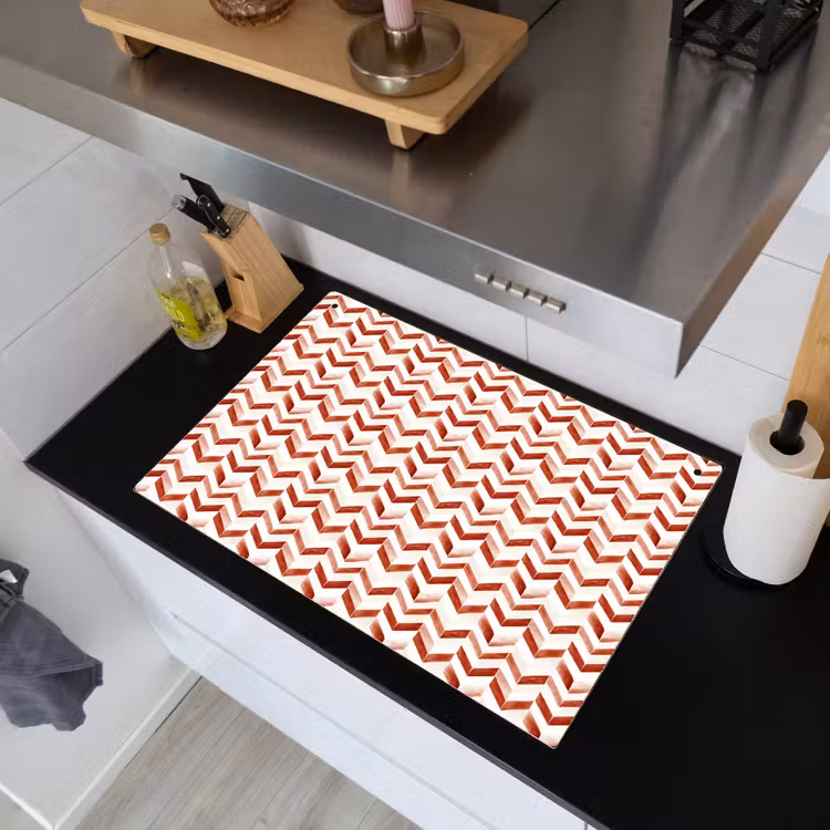 Strepen - Rood - Wit - Patroon Inductie beschemer met haakjes klein 777 -sfeer1