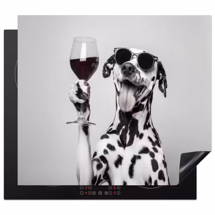 Zonnebril - Dalmatiër - Wijnglas - Tong Inductie beschermer vinyl 3mm middel -3d