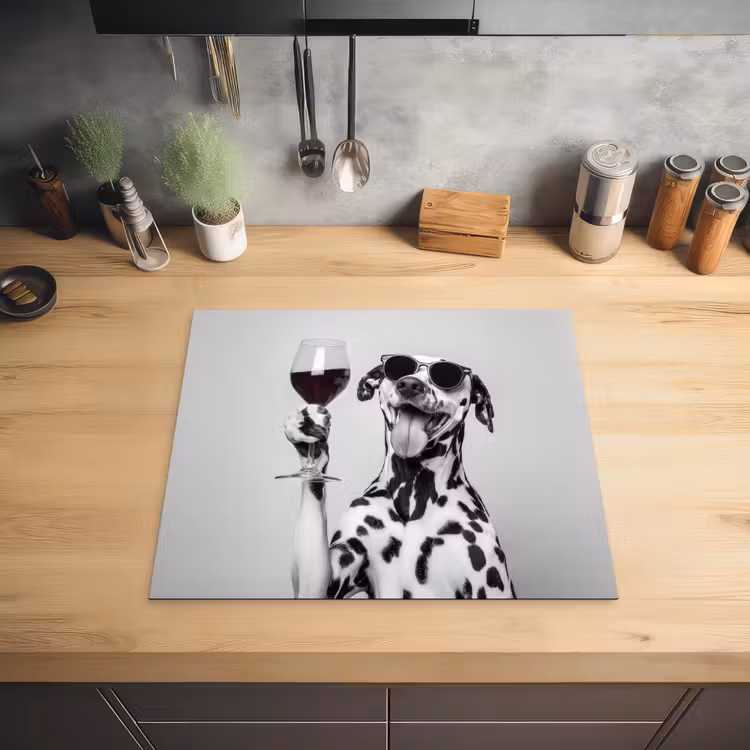 Zonnebril - Dalmatiër - Wijnglas - Tong Inductie beschermer vinyl 3mm middel -sfeer5