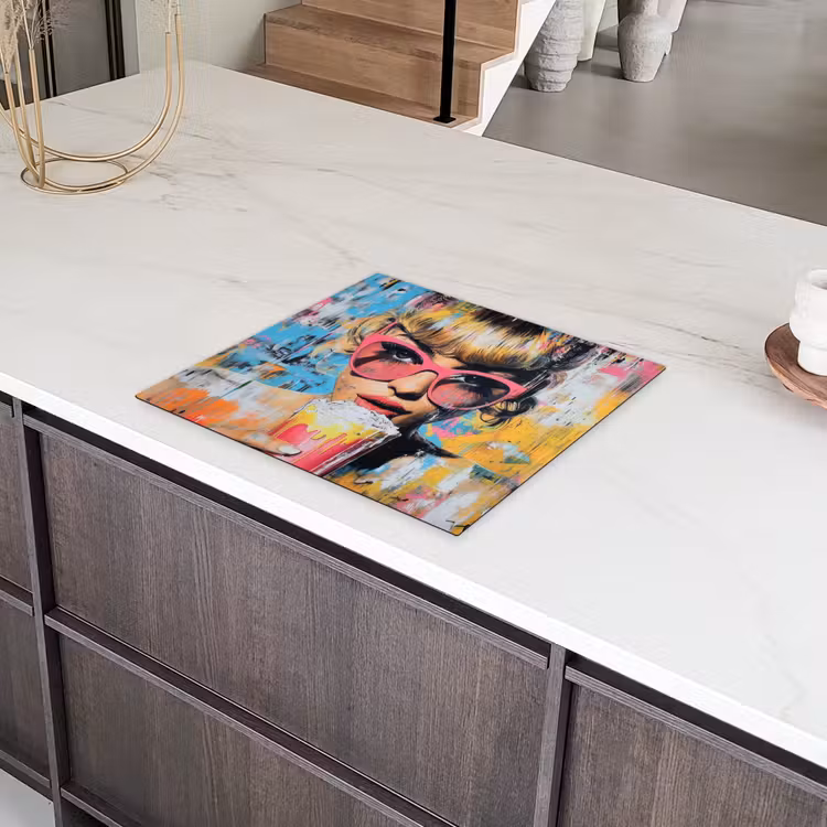 Zonnebril - Vrouw - Kleurrijk - Verfspetters Inductie beschermer vinyl 3mm middel -sfeer8