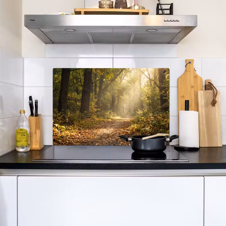Zonlicht - Bospad - Bomen Inductie beschemer met haakjes klein -sfeer2