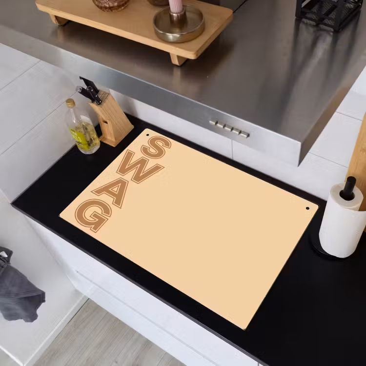 Swag - Bruin - Beige Inductie beschemer met haakjes klein -sfeer1