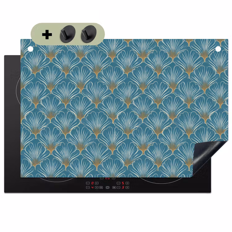Symmetrisch - Patroon - Blauw Inductie beschemer met haakjes klein 777 -3d