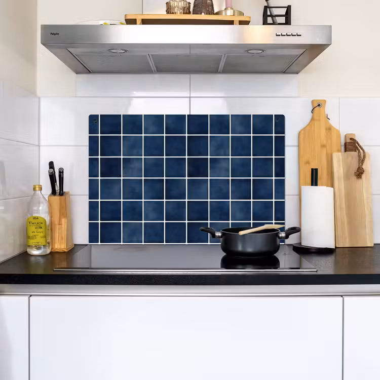 Tegel - Modern - Blauw Inductie beschemer met haakjes klein 777 -sfeer2