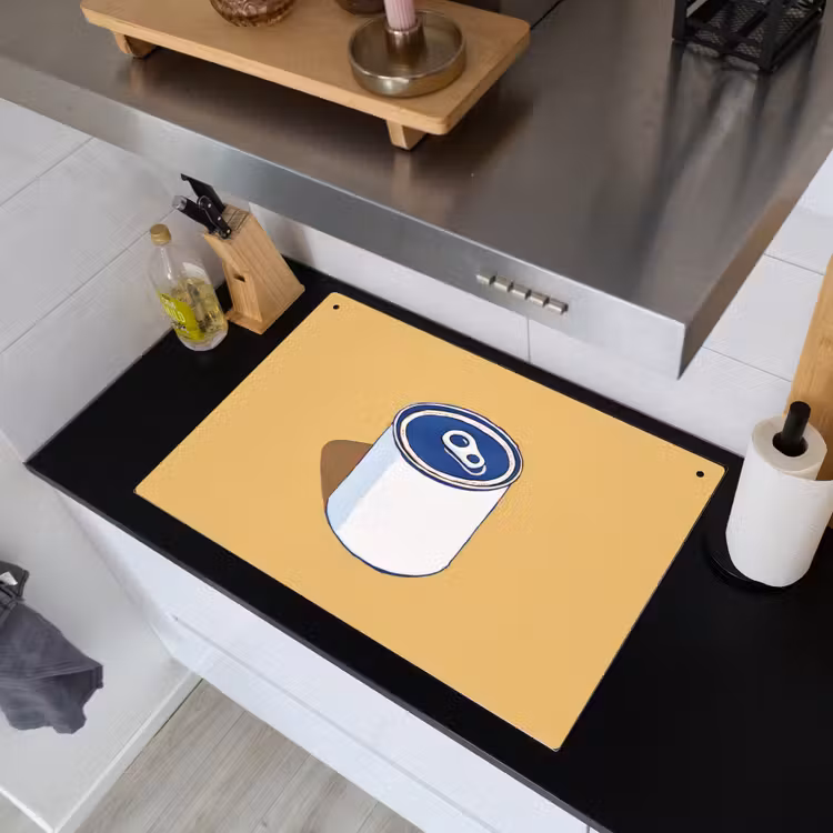 Blikje - Minimalistisch - Blauw - Illustratie Inductie beschemer met haakjes klein -sfeer1