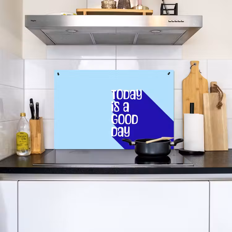 Today is a good day - Blauw - Schaduw Inductie beschemer met haakjes klein -sfeer2