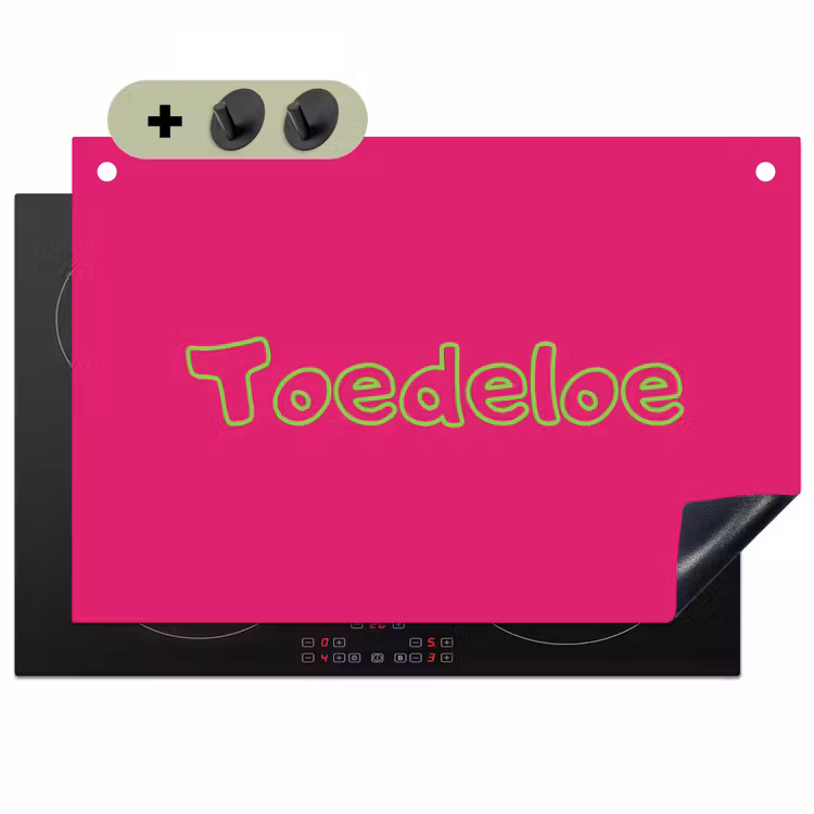 Toedeloe - Groen - Roze Inductie beschemer met haakjes klein -3d