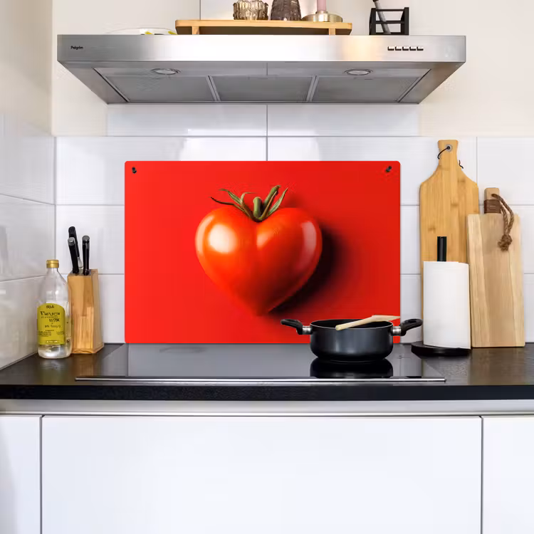 Tomaat - Rood - Hart Inductie beschemer met haakjes klein -sfeer2