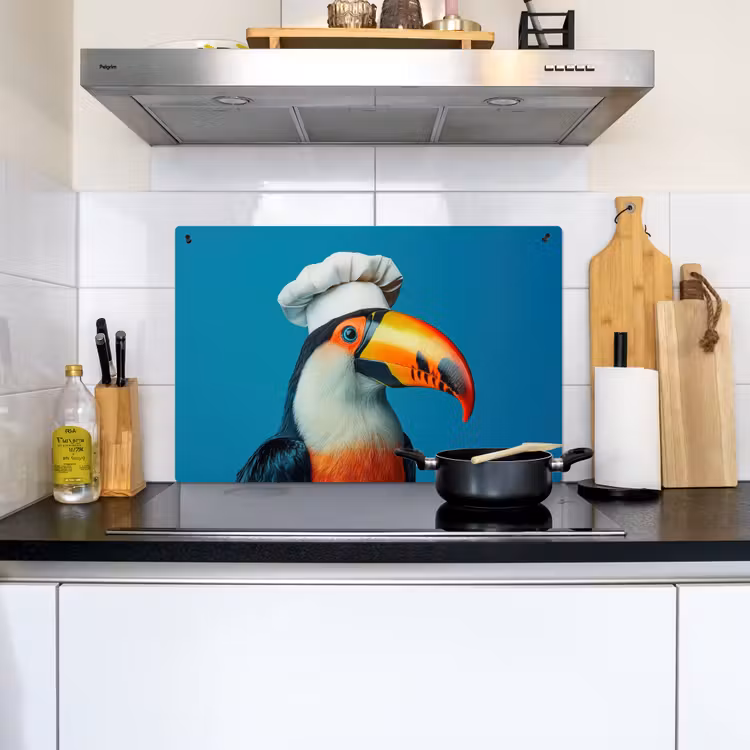 Toekan - Papegaai - Vogel - Koksmuts Inductie beschemer met haakjes klein -sfeer2