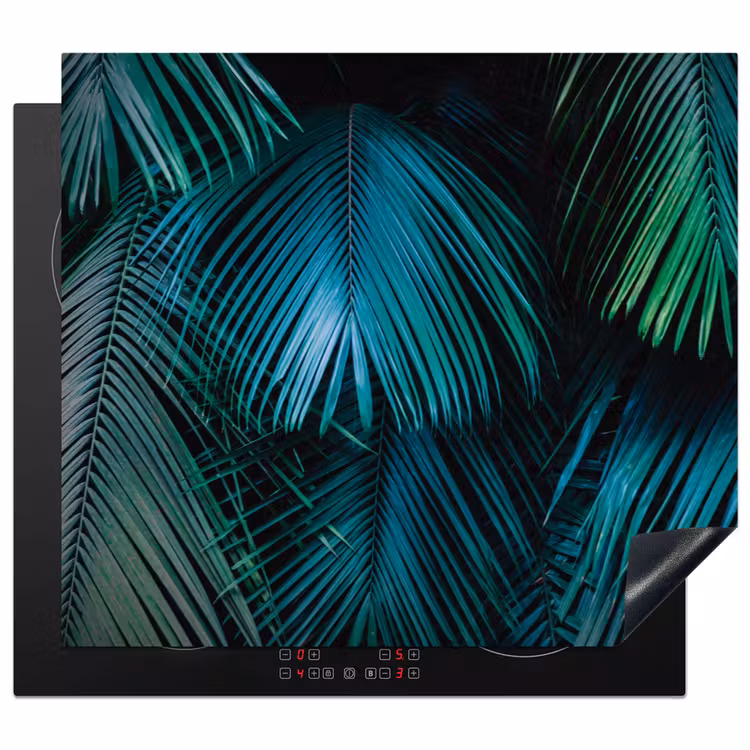 Inductie beschermer - Inductie afdekplaat - Tropical - Jungle - Bladeren - Groen Inductie beschermer vinyl 3mm middel -3d