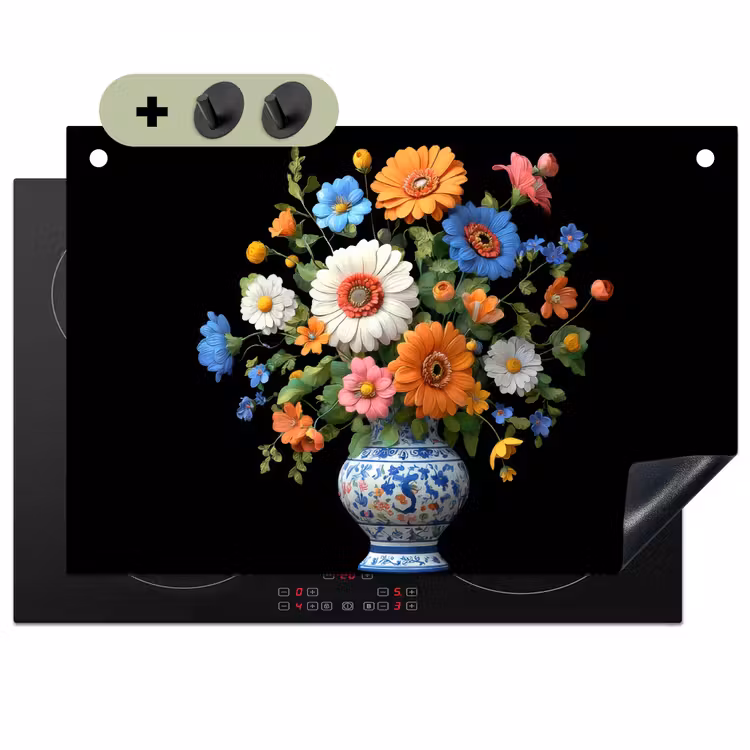 Vaas - Boeket - Bloemen - Kleur Inductie beschemer met haakjes klein -3d