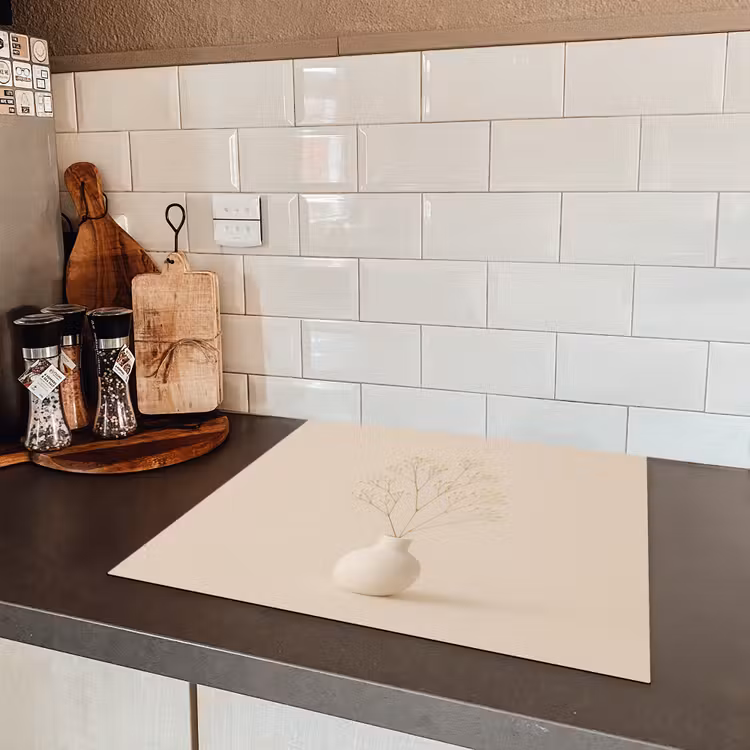 Vaas - Takken - Bloemetjes - Wit Inductie beschermer vinyl 3mm middel -sfeer3